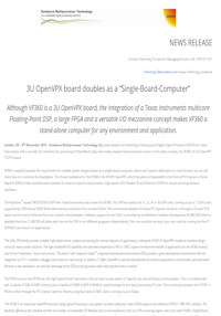 November 2015 – 3U OpenVPX board doubles as a “Single-Board-Computer”