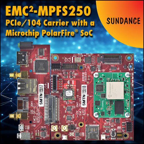 Press Release: EMC²-MPFS250 – PC104 Carrier with a Microchip PolarFire® SoC