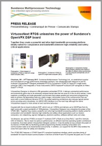 February 2017 – VirtuosoNext RTOS and Sundance’s OpenVPX